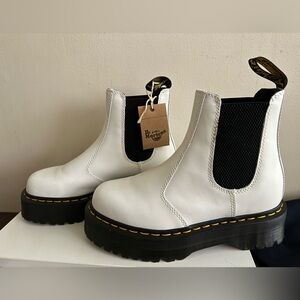 NWT Doc Martens White Chelsea Boots platform.Brand new with tags! Mint condition